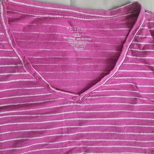 Sonoma Pink Striped V-Neck Top